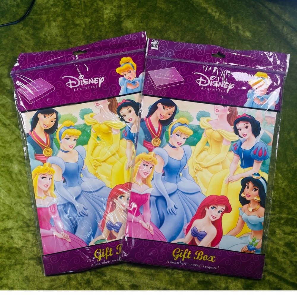 Disney Princess Gift Boxes Lot of 2 New Sealed Ariel Belle Cinderella Snow White